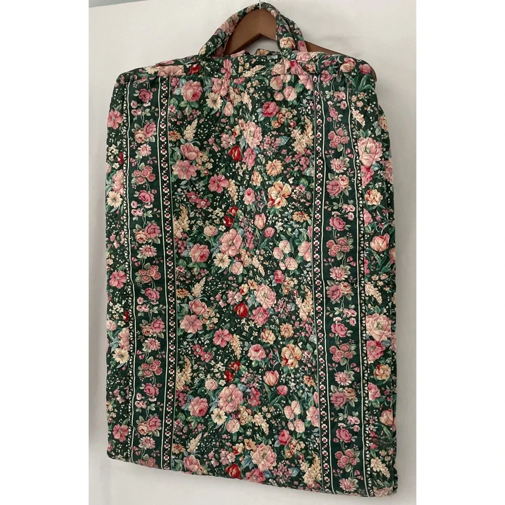 Vintage Vera Bradley Garment Bag Springtime Quilted Floral Travel Luggage 90's